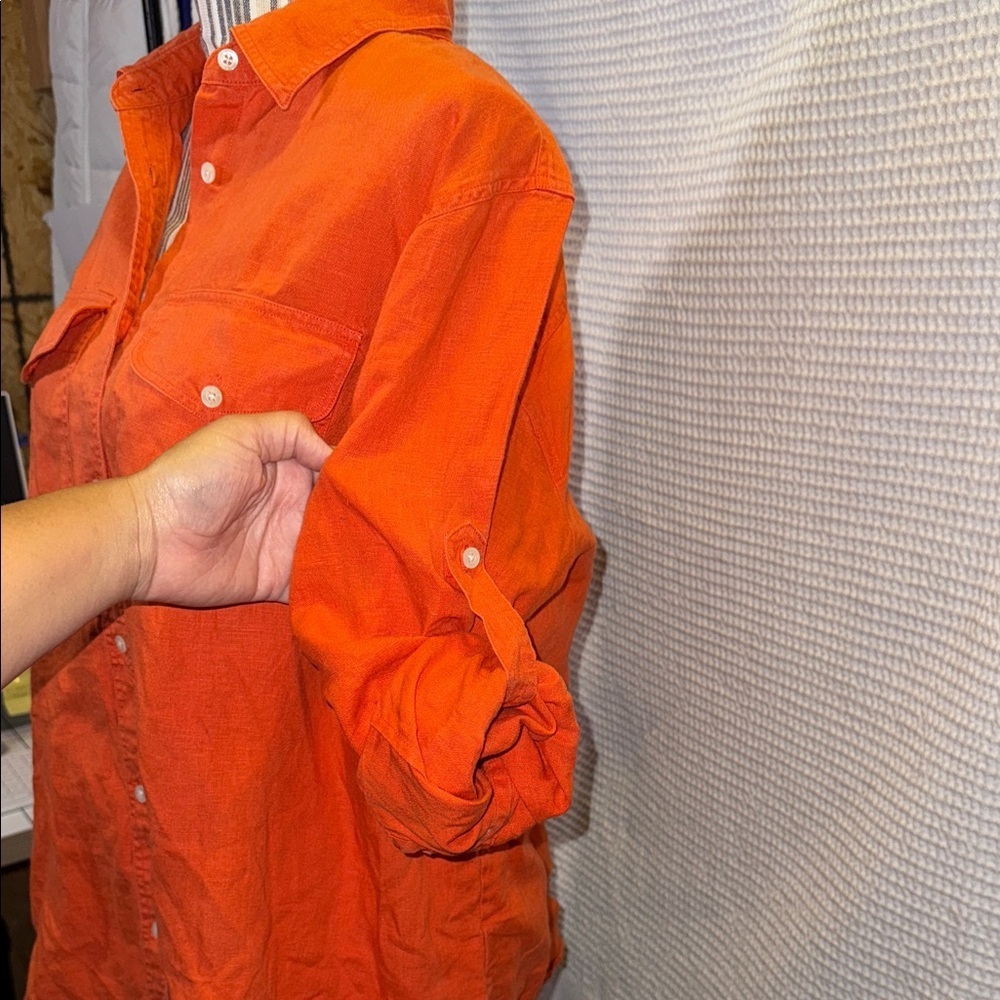 Lauren Ralph Lauren Orange Long Sleeve Shirt - Picture 9 of 9